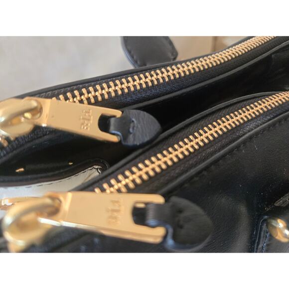 Large Ralph Lauren Lauren Newbury Black Leather Bag Tote Satchel - Picture 4 of 11